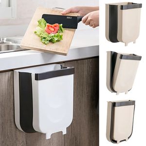 Pattumiera pieghevole da parete da 9 litri, pattumiera per armadio da cucina, porta appesa, pattumiera per auto, per bagno, toilette, 240119