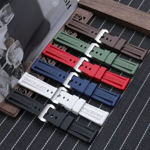 22 mm 24 mm natury jakość fkm fluoro gumowa opaska zegarek dla Panerai Watch Waterproof Watchband Bezpłatne narzędzie