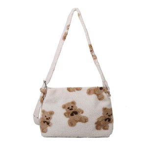 Women Lamb Like Fabrics Shoulder Crossbody Purse Fluffy Fur Bear Handbags H8WD251E