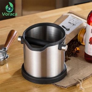 Caixa de batida de café em aço inoxidável 1800 ml recipiente de retificação de café expresso Anti deslizamento de café lixo lixo com batida destacável T257T