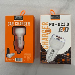 カー充電器電話Quick Charge 43W QC3.0 PD25W USBタイプC Android Huawei Xiaomi Poco GPSの高速充電小売ボックス付きUniversal Car-charge