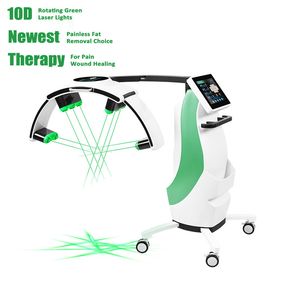 Beauty Salon Use Body Slimming Device 10d Emerald Laser Cold Lipo Laser with 10 Rotating Light Panels Green Light 532nm Laser Fat Loss Dissolving Machine