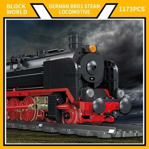 Figuras de brinquedo de ação 1173PCS Blocos de construção de trem a vapor Cidade BR01Modelos de trem de carga Conjunto de decoração de mesa Tijolos brinquedos para crianças Presentes de Natal