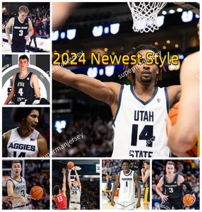 Maglia da basket Great Osobor Utah State Aggies 2 Garrison Phelps 3 Jaxon Smith 4 Ian Martinez 10 Darius Brown 11 Dallin Grant Maglie Utah State cucite su misura aaa