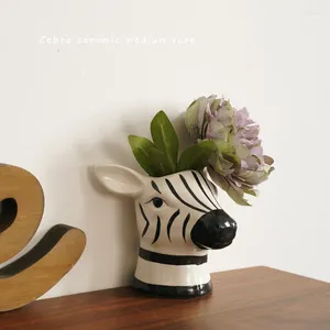 Vases Nordic Zebra Style Hand-painted Home Animal Decorative Ornaments