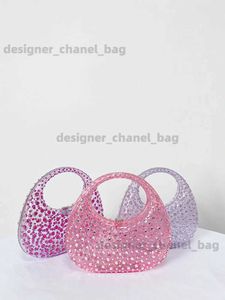 Shoulder Bags 2023 New Fashion Underarm Bag Women's Diamond Handbag Adult Girls Ins Niche Design Shiny Egg Shape Party Bag T240123