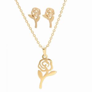 Sets LIUHCTZG Gold Honey Flower Necklace Pendant Earrings Pins Jewlery Sets For Women Gift Fahion