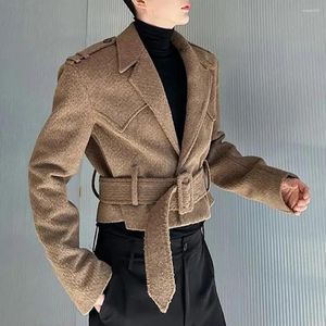 Giacche da uomo Giacca da uomo corta a vita corta casual con colletto Autunno Inverno Senza genere Moda Tendenza giovanile Cappotto retrò tinta unita francese unisex