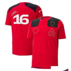 Herr- och kvinnors nya T-shirts Formel One F1 Polo Clothing Top Motorcykelkläder Det mest produkt Forma Red Team Racing Suit Lapel Clothes fungerar Kort ärm 1glz