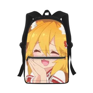 Sacos anime a útil raposa senko san homens mulheres mochila impressão 3d moda estudante saco de escola portátil mochila crianças viagem bolsa de ombro