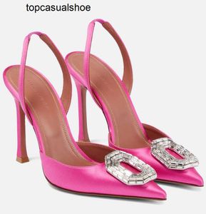 Amina muaddi Pointed Sandals Camelia Shoes Women Toe Pumps Crystal Buckles High Heels Lady Party Wedding High Heels Eu35-42