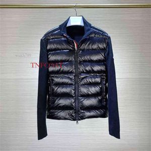 Winter Men Fashion Jackets Wool Knitted and 90% White Duck Down Padding Patchwork Zipper Up Cardigan Man Autumn Coats Jacketstop