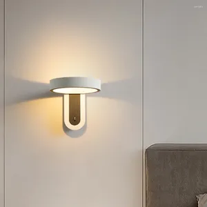 Wall Lamp Modern Adjustable LED Ring Light - Mounted Sconces For Bedroom Beside Indoor Living Room