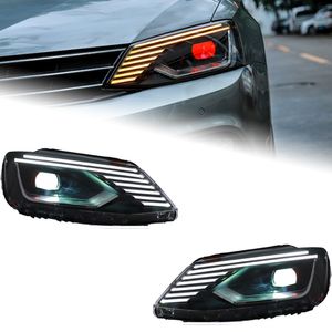 Modelo de carro lâmpada principal para vw jetta 2011-20 18 jetta gli led farol europa versão sinal diurno conjunto de luz frontal