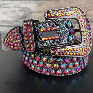 Rhinestone lüks tasarımcısı BB Simon Belt, Renkli Rhinestones Erkek Kadın Kemerleri