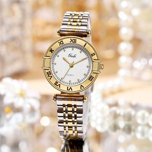 Women's luxury simple large dial fashion diamond-set solid stainless steel superior sense Roman waterproof quartz watch