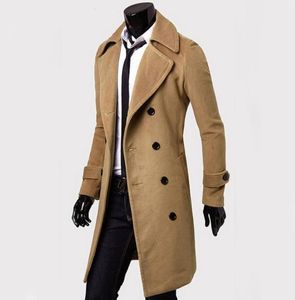 Men039s Trench 2021 Cappotto di moda Uomo Doppi bottoni Sobretudo Masculino Slim Fit Lungo per l'autunno Cappotto111414124