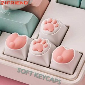 Клавиатуры Клавиатуры ZIFRIEND Cat Paw Corgi Buttock Колпачки для механической клавиатуры DIY Custom 3D Key Cap Cherry Mx Switch Alice80 JJK84 IK75 YQ240123