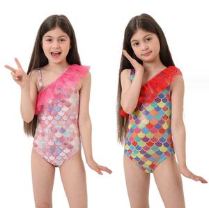 One-peças verão meninas marca bikini swimsuit letras impressas crianças crianças fatos de banho bebê menina praia swimwear crianças natação dh8mq