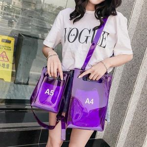 Nuova moda coreana stampa personalizzata A4 A5 secchiello borsa a tracolla singola borsa per cellulare trasparente borsa da spiaggia da donna298M