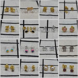 Ohrringe Neue beliebte 925 Sterling Silber Onyx Luck Opal und Topas Gold Ohrringe für Frauen Leichter Luxus Bär Edler Schmuck Kostenlose Lieferung