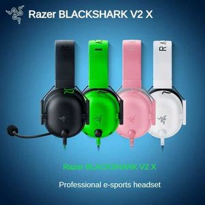 Headset Razer Blackshark V2 X Hörlurar E-SPORTS Game Headset med Microphone 7.1 Surround Sound Video Gaming Earphone Wired for PC PS4 J240123