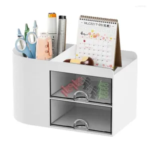 Förvaringslådor Desktop Cosmetic Organizer Transparent Small Drawer Cabinet Ins Style Pen Holder Boxpen fat