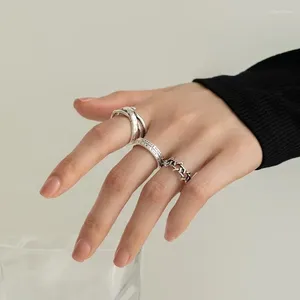 Cluster Rings Vintage Roman Numerals Ring Set For Women Hollow Hip Hop Knuckle Index Finger Cross Minimalist Party Jewelry Gifts 2024