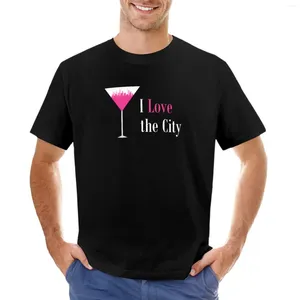 Canotte da uomo I Love The City - T-shirt rosa Camicie T-shirt grafiche T-shirt a maniche lunghe da uomo carine