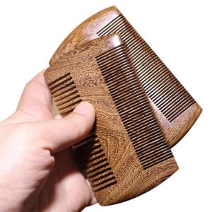 Natural Sandalwood Pocket Beard & Hair Combs for Men - Handmade Natural Wood Comb with Dense and Sparse Tooth LL