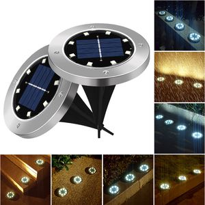 8Led Ground Solar Powered Garden Lamp Outdoor Path LED Light Yard Lawn Lamps FMT2131