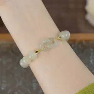 Strand retro iyi şans çekiyor Boncuklu el ipi arkadaşlar Koreli Bangles bileklikleri kadınlar Çin bilezikleri taklit hetian jade