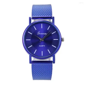 Wristwatches Quartz Watch Woman's High-end Blue Glass Life Waterproof Distinguished