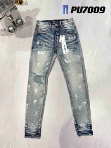 Designer di moda da uomo Jeans viola Strappo Ciclista Donna Splicing Pantaloni neri a gamba dritta strappati 4 Ptwz