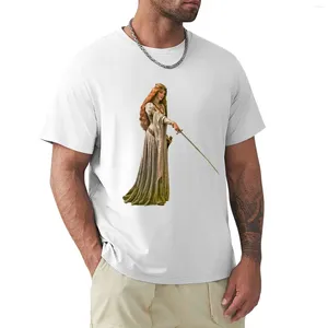 Men's Polos Medieval/Fantasy Princess With Sword T-Shirt Plus Size Tops Anime Clothes Plain T Shirts Men