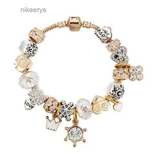 925 versilbertes Charms- und Schlüsselanhänger-Armband für Charm-Armbänder und Schmuck 3EFD