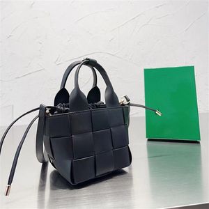 Fashion Tote Braided bucket Bag Women's Leather Handbag 2022 new 5A Mini checkered purse2435