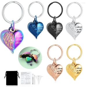 Keychains Openable Heart Cremation Key Chain With Mini Urns For Human/Pet Ashes Customize Gifts To Woman/Men Memorial Keyrings Jewelry