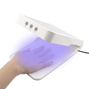 Specchio pieghevole per lampada per unghie a LED con batteria, specchio per trucco senza fili, desktop, 36 W, luce UV a LED, utilizzo a 2 vie, per polimerizzare lo strumento per unghie in gel