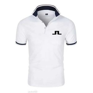 J Lindeberg Camiseta de Golfe Masculina Roupas de Golfe Verão Confortável Respirável de Secagem Rápida Manga Curta Camiseta Masculina Polo Luxo