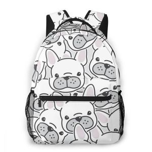 Carrier Children Backpacks School Bag For Boys French Bulldog Puppy Face Dog Head Pattern Teenagers Schoolbag Student Bookbags