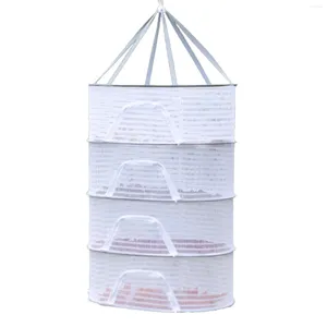 Lagringslådor Muti-skikt hängande nät Net Collapsible Hydroponic Drying Rack för hushållshantering