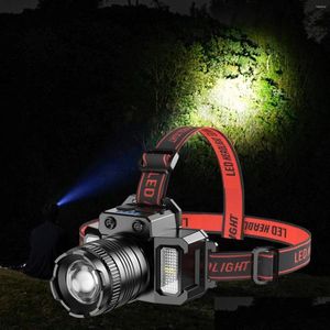 Faróis LED Recarregável Farol Sensing Switch Alto Lumens Cabeça Montado Luz de Trabalho para Correr Jogging Escalada Cam Equitação Gota de Dhhzg