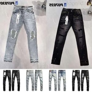 Men's Purple Mens Womens Designer Jeans Distressed Ripped Bikers Denim Cargo for Men Women Fashion Mans Black Pants Down1996