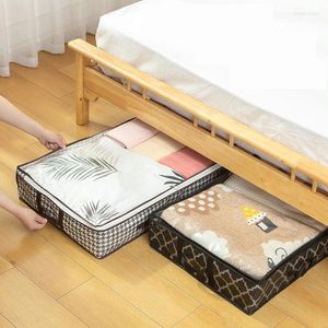 Storage Bags Bed Bottom Box Wardrobe Quilt Bag Transparent Household Foldable Fabric Clothing Organizing