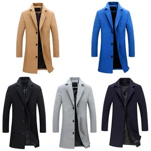 Wool Overcoat Coat Outwear Long Sleeve Trench Coats Jacket Stylish Elegant Pocket Coat Long Coat Winter Wool Coat Slim Men Coat 240118