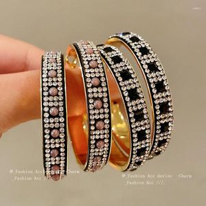 Baumelnde Ohrringe Vintage Voller Kristall Kreis Geometrisch Modestil Schmuck Großhandel Mädchen