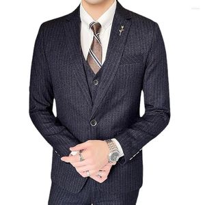 Abiti da uomo Boutique 5XL (pantaloni gilet) Moda Business Gentleman Abito da sposa professionale casual britannico Tre pezzi