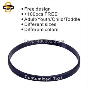 Bracelets buy 100 get 200pcs 6mm Wholesale Silicone Wristband Flexible Wrist Band 1/4" Cuff Bracelet Sports Casual Bangle for men