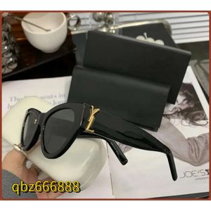Designer solglasögon för kvinnor och män designer y SLM6090 Samma stil klassisk kattögon smal ramfjärilsglas med låda med låda